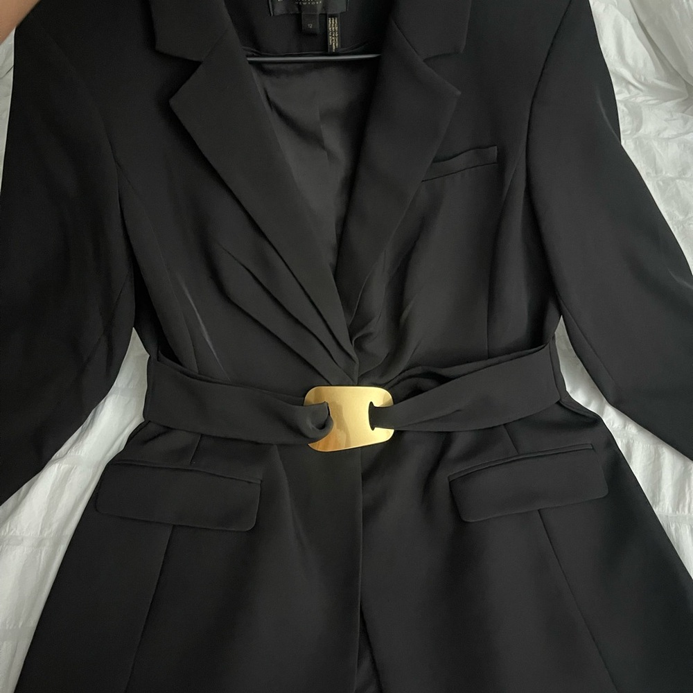 Donna Karan Black Blazer with Gold Accent